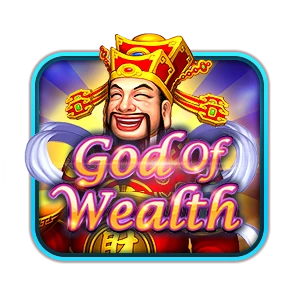 God of Wealth cover with a smiling figure in a red and gold hat and purple title lettering.